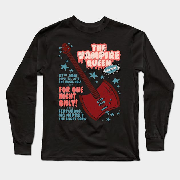 The Vampire Queen Music Poster Long Sleeve T-Shirt by jharleyben